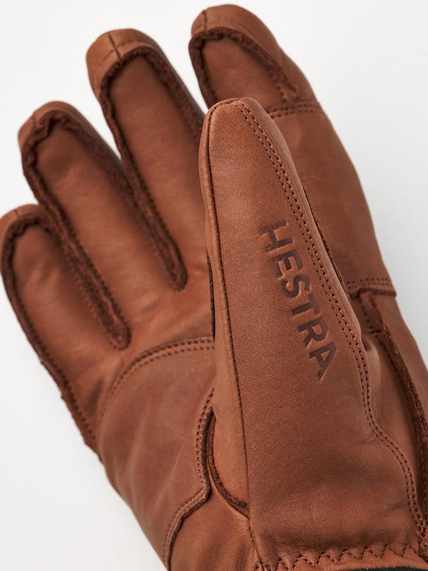 View of Hestra Fall Line 5 Finger Glove in colour Brown/Brown