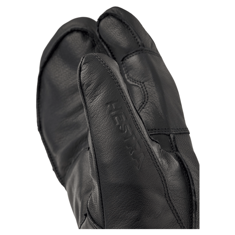 Hestra Leather Fall Line 3 Finger Glove in colour Black.