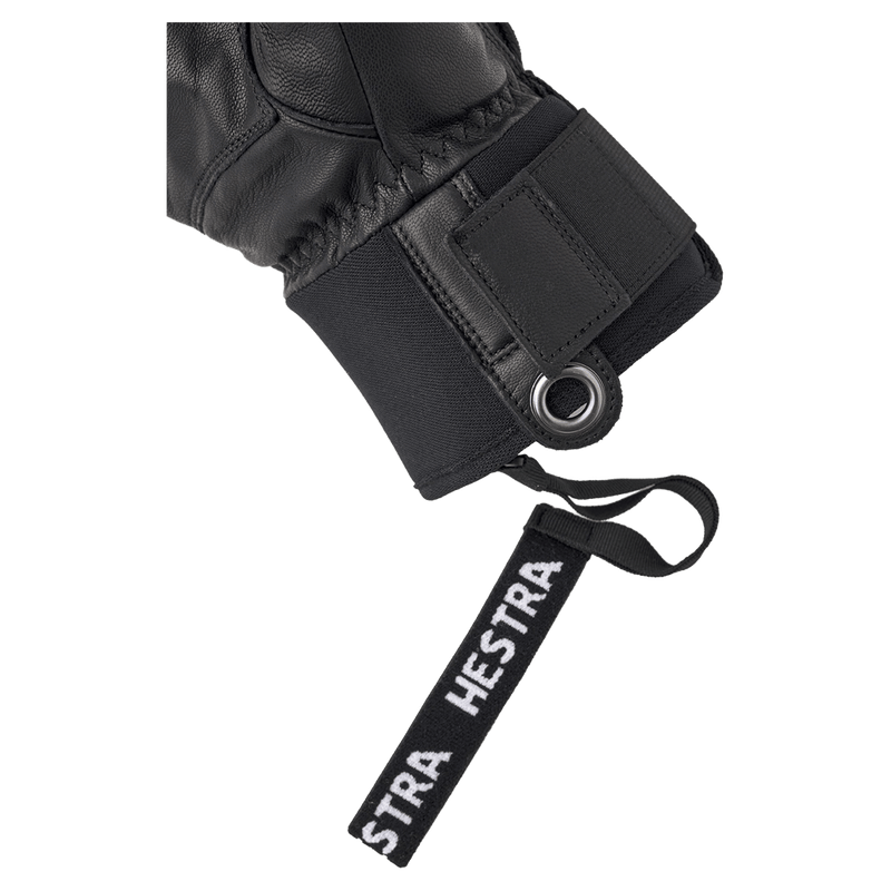 Hestra Leather Fall Line 3 Finger Glove in colour Black