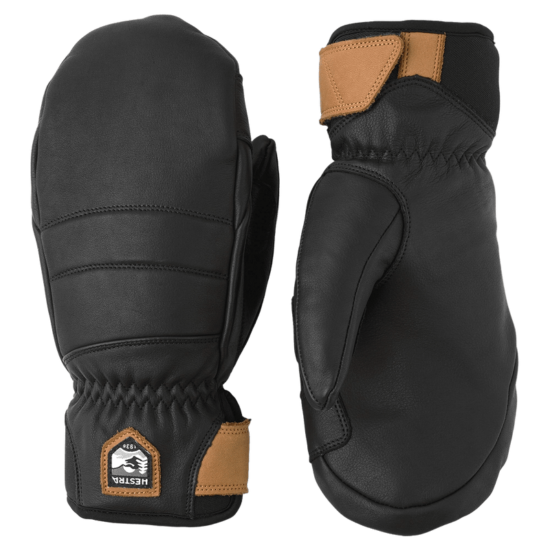 View of Hestra Leather Fall Line Mitt - Womens in colour Black.
