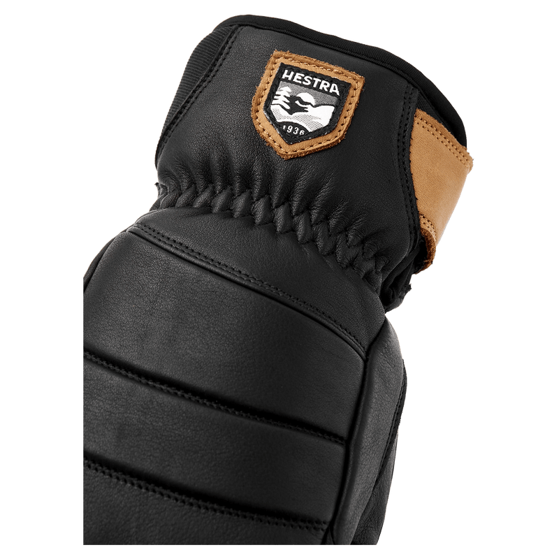 View of Hestra Leather Fall Line Mitt - Womens in colour Black.