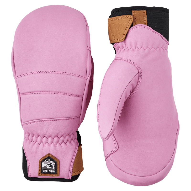 View of Hestra Leather Fall Line Mitt - Womens in colour Cerise.