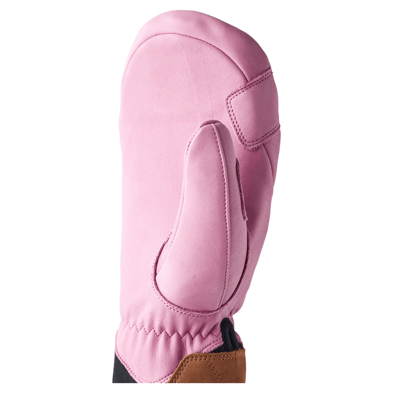 View of Hestra Leather Fall Line Mitt - Womens in colour Cerise.