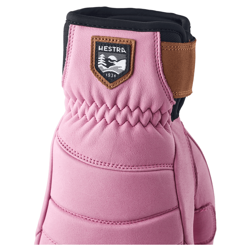 View of Hestra Leather Fall Line Mitt - Womens in colour Cerise.