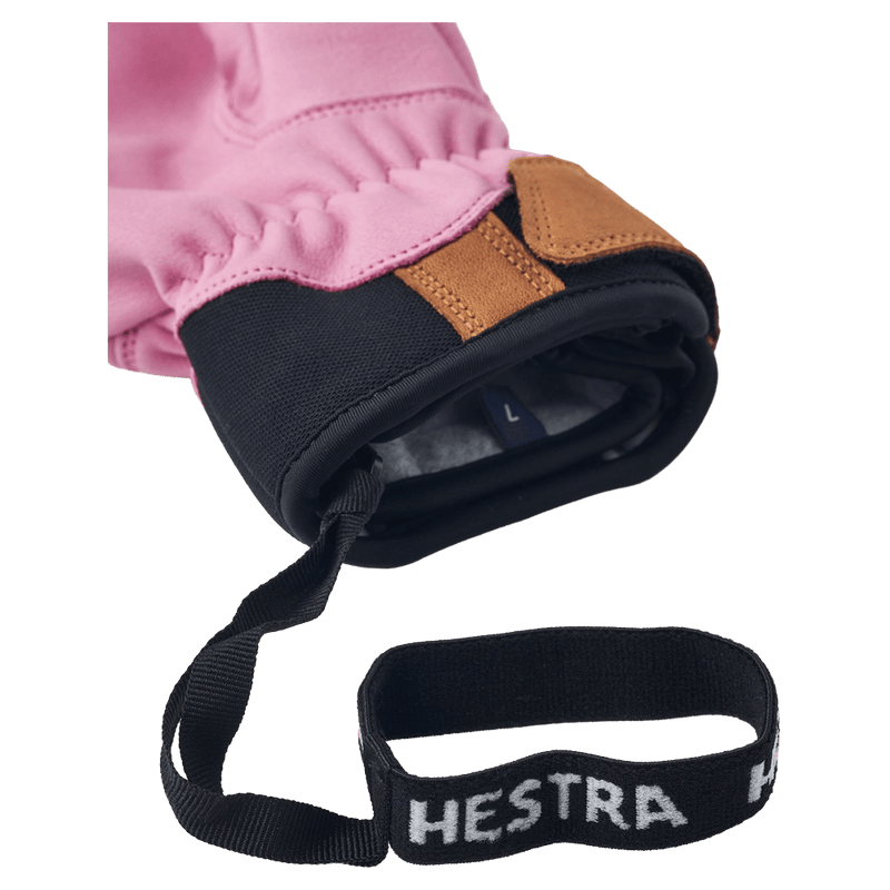View of Hestra Leather Fall Line Mitt - Womens in colour Cerise.