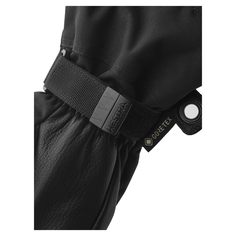 Hestra Army Leather Gore-Tex 5 Finger Glove in colour Black/White.