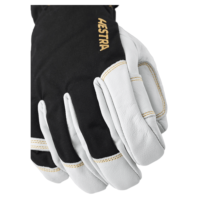 Hestra Army Leather Gore-Tex 5 Finger Glove in colour Black/White.