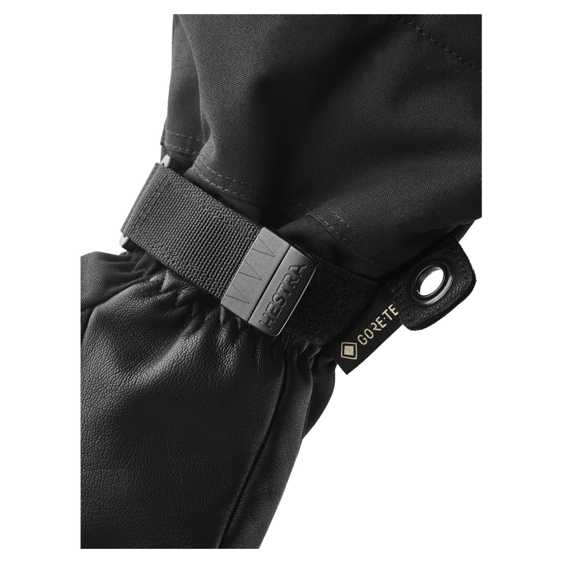 View of Hestra Army Leather Gore-Tex 3 Finger Glove in Black/Black.