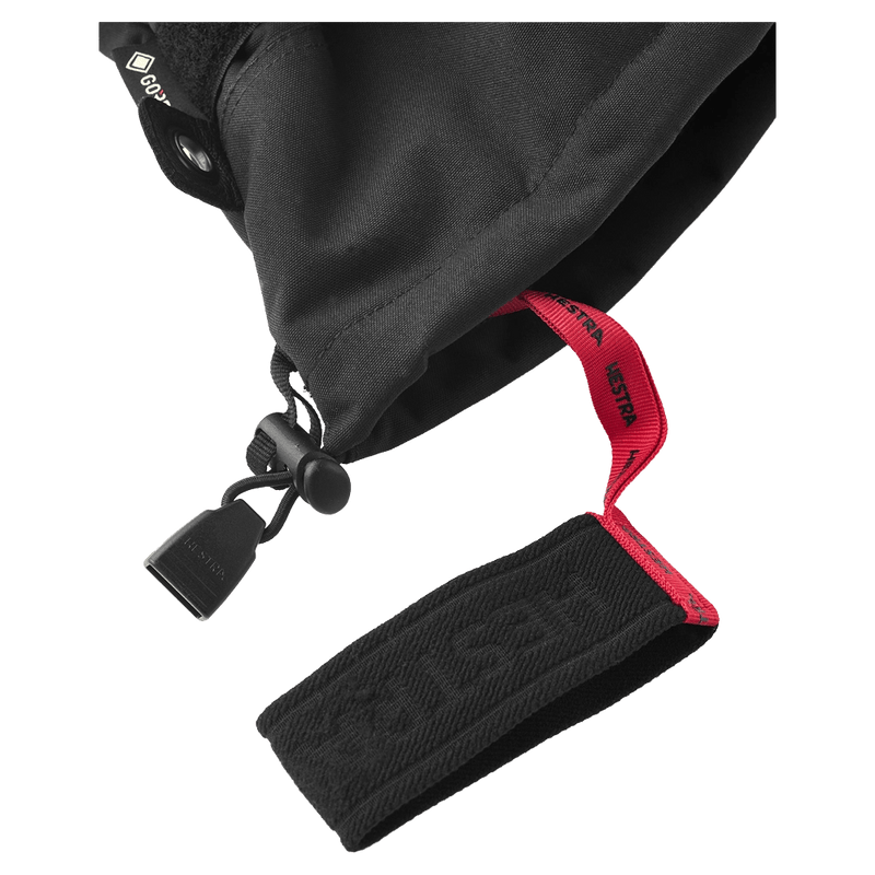 View of Hestra Army Leather Gore-Tex 3 Finger Glove in Black/Black.