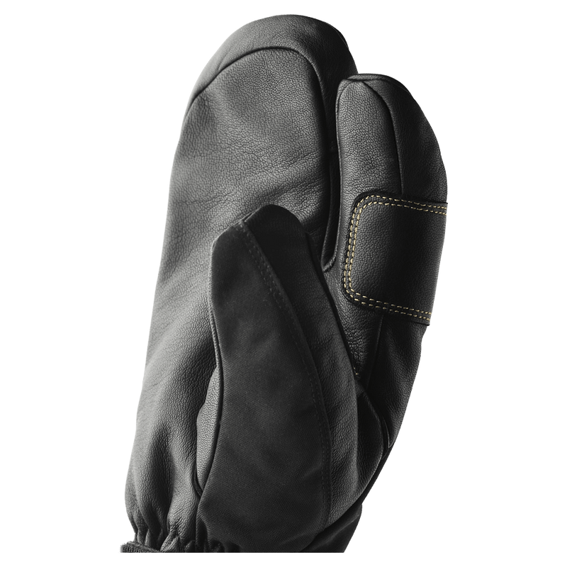 View of Hestra Army Leather Gore-Tex 3 Finger Glove in Black/Black.