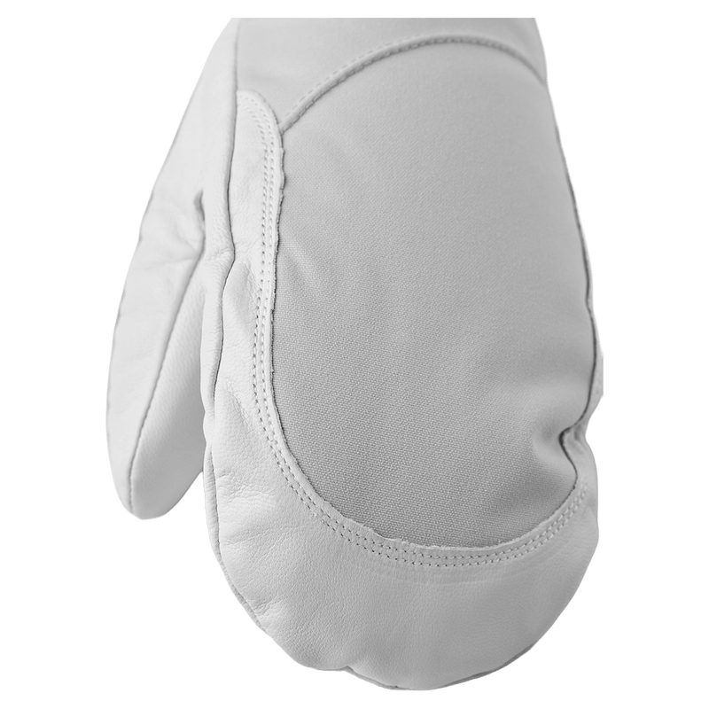 Hestra Heli Ski Mitt - Womens in colour Pale Grey/Off White.