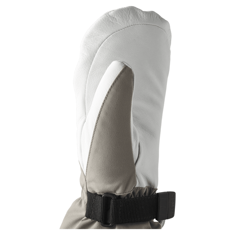 Hestra Heli Ski Mitt - Womens in colour Khaki/Off White.