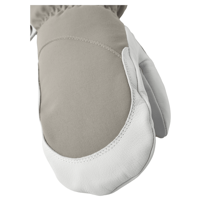 Hestra Heli Ski Mitt - Womens in colour Khaki/Off White.