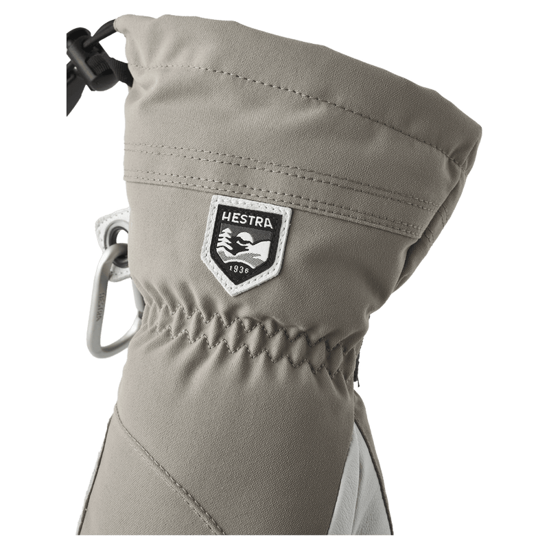 Hestra Heli Ski Mitt - Womens in colour Khaki/Off White.