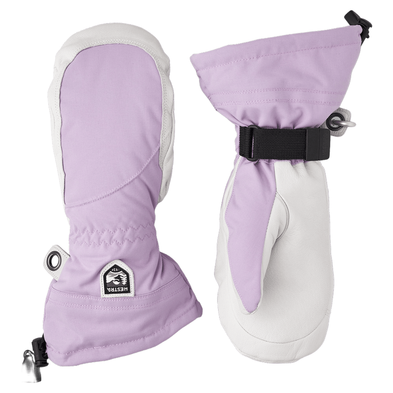 Hestra Heli Ski Mitt - Womens in colour Syringa/Off White.