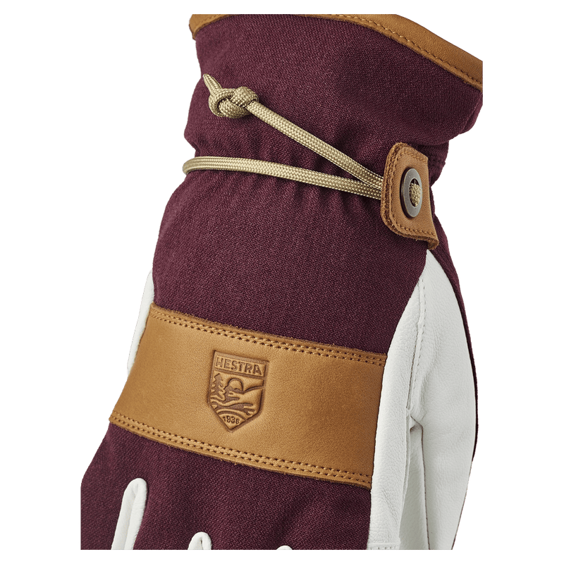 View if Hestra Voss CZone 5 Finger Glove in colour Bordeaux.