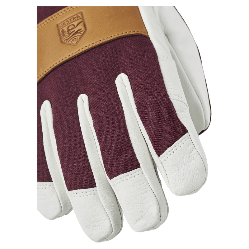 View if Hestra Voss CZone 5 Finger Glove in colour Bordeaux.