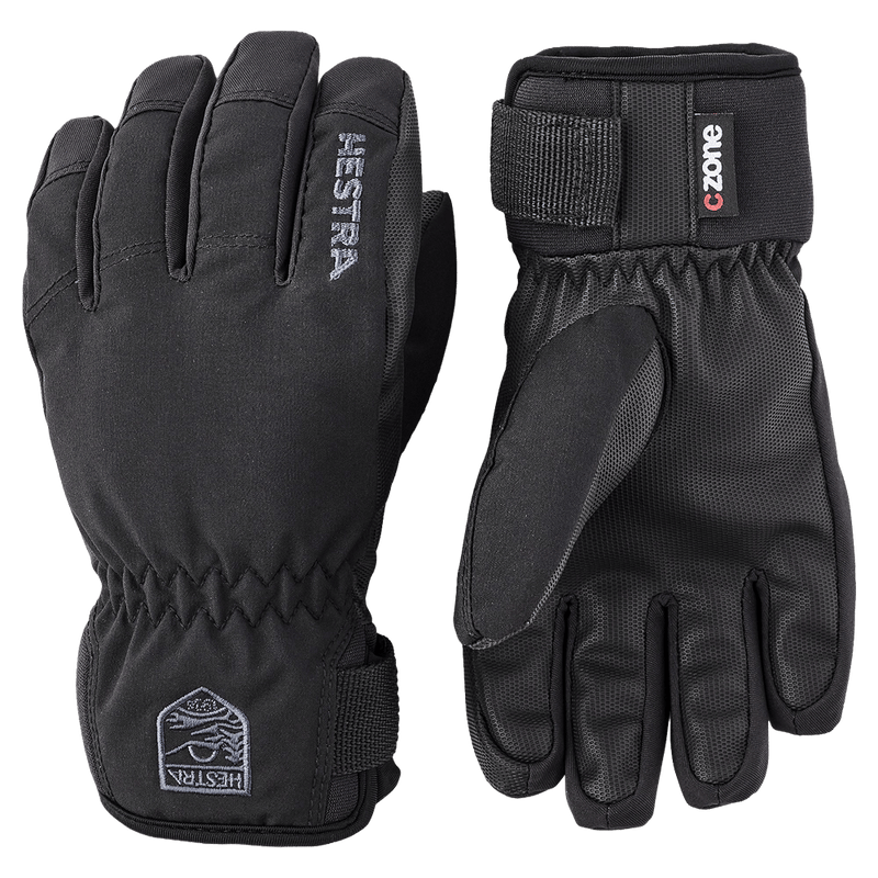 View of Hestra Ferox Primaloft 5 Finger in colour Black.