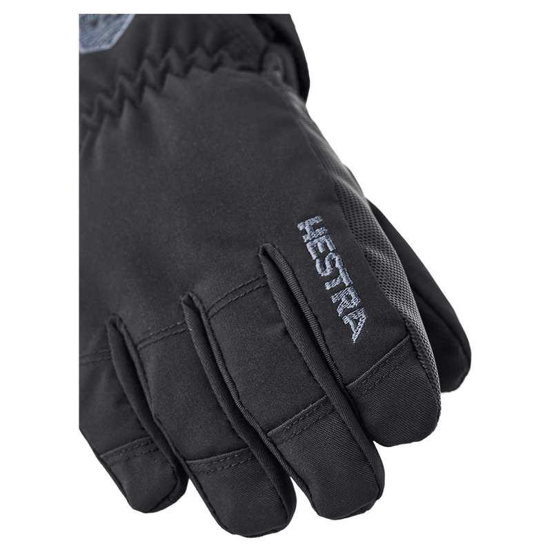 View of Hestra Ferox Primaloft 5 Finger in colour Black.