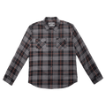 Front view of the Fasthouse Saturday Night Special Flannel in colour Black Charcoal.