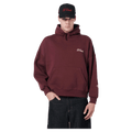 View of Barney Cools Scribe Hood in colour Oxblood.