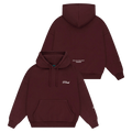 View of Barney Cools Scribe Hood in colour Oxblood.