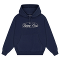 View of Barney Cools Scribe Hood in colour Navy.