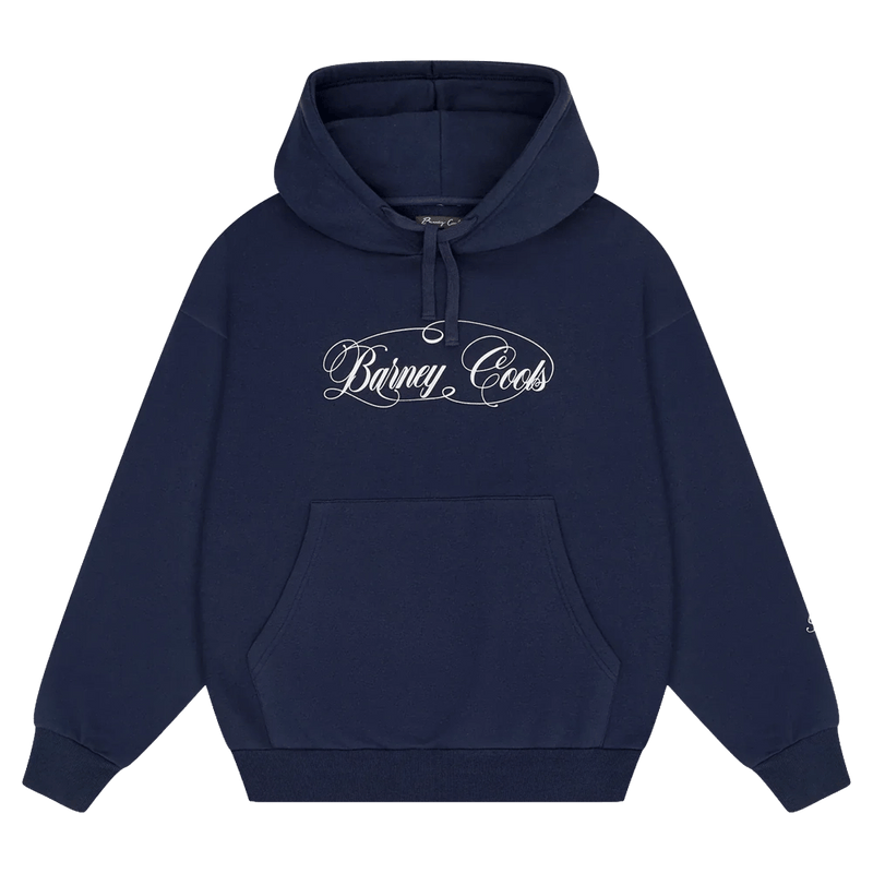 View of Barney Cools Scribe Hood in colour Navy.