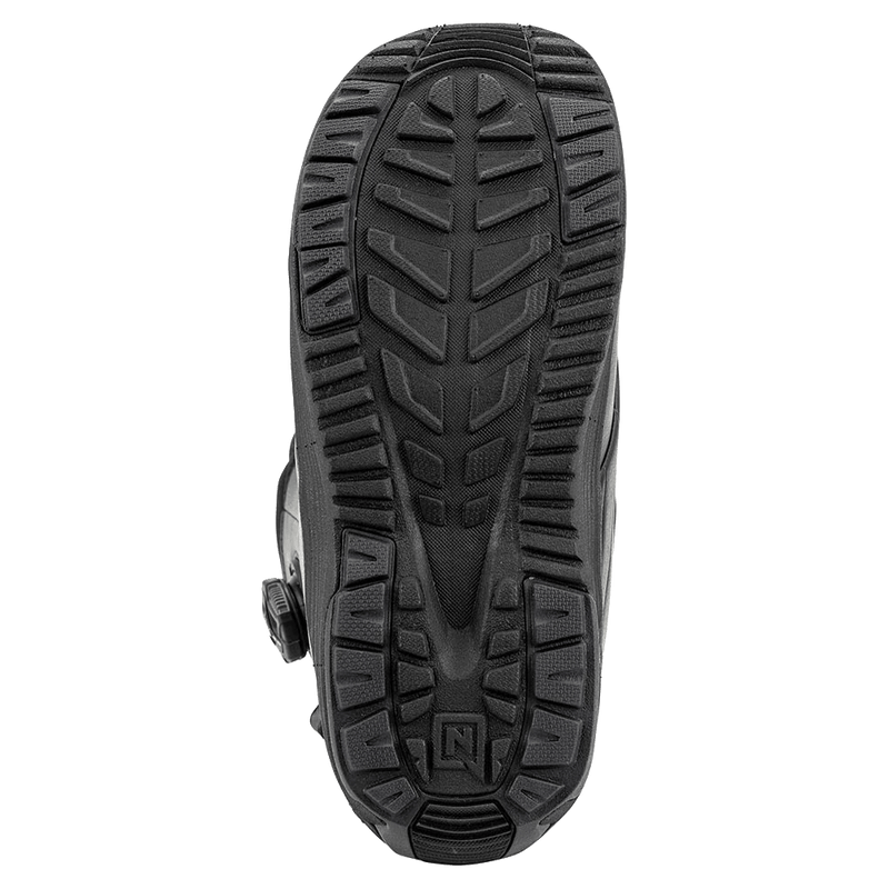 Sole view of the 2025 Nitro Crown Boa Snowboard Boots - Womens in Black