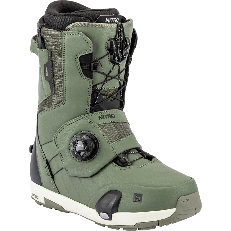 Main view of the Nitro Profile Step On TLS Snowboard Boots in Shadow colourway, men's model.