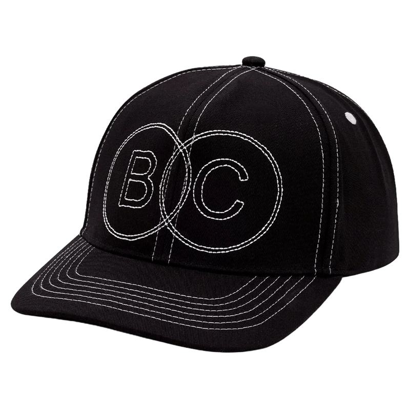 Side view of Barney Cools Stitch Cap in colour Black.