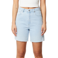 Front view of the A Brand Carrie Kate Short in Light Vintage Blue colourway, women's model.