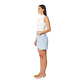 Side view of the A Brand Carrie Kate Short in Light Vintage Blue colourway, women's model.