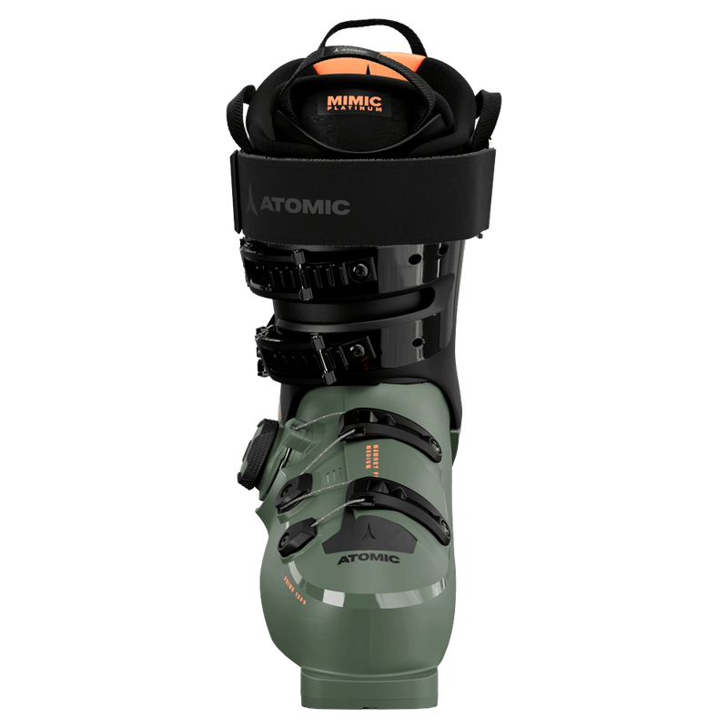 Front view of the Atomic Hawx Prime 120 S BOA Ski Boots in Army Green Black