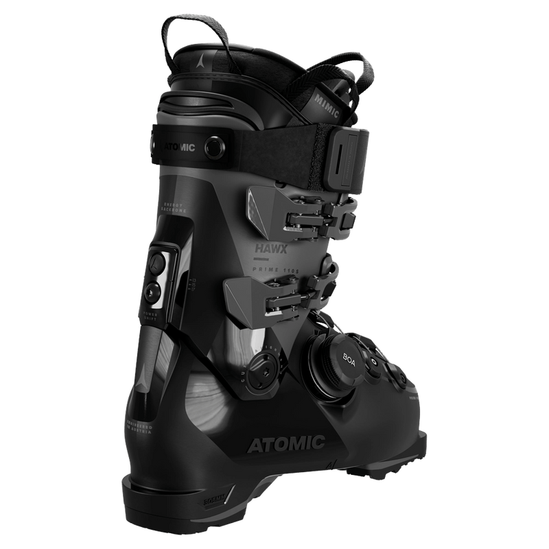 Rear view of the Atomic Hawx Prime 110 S BOA GW Ski Boots in Black Anthracite
