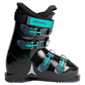 Side view of the Atomic Hawx 4 Ski Boots - Kids in Black-Aqua