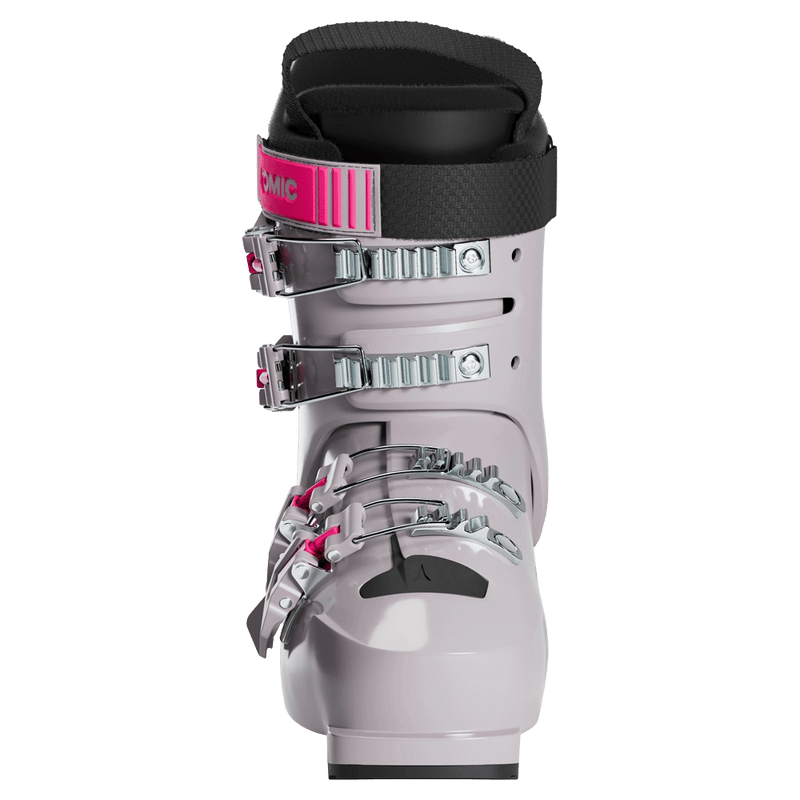 Front view of the Atomic Hawx 4 Ski Boots - Kids in Dust Pink