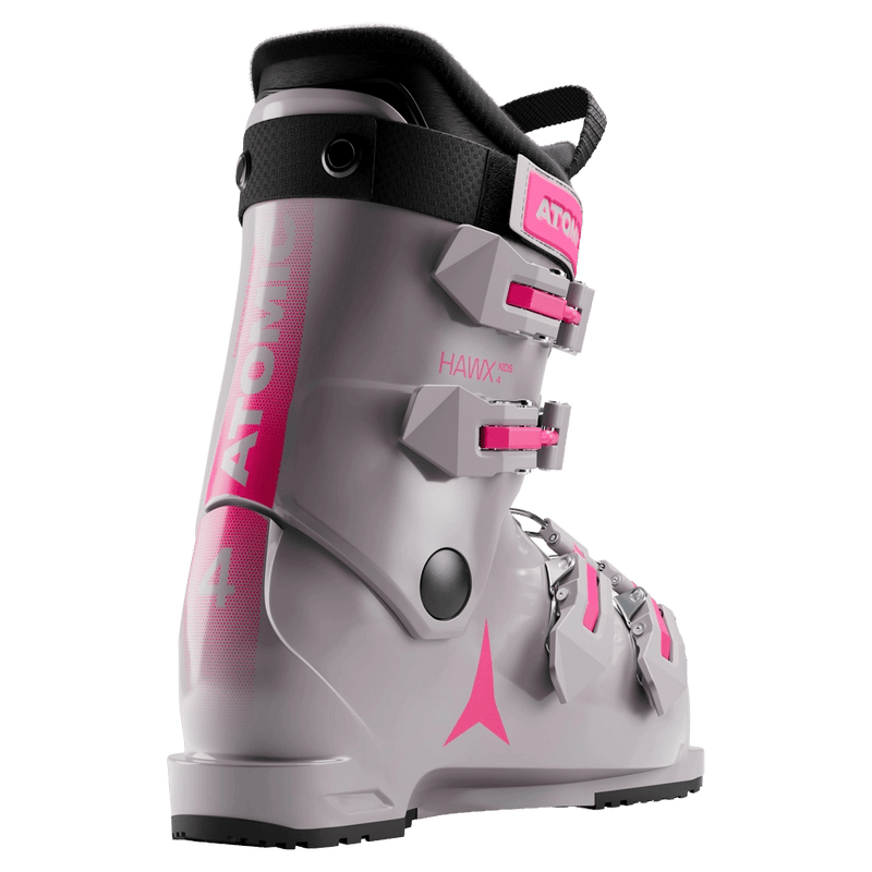 Rear view of the Atomic Hawx 4 Ski Boots - Kids in Dust Pink