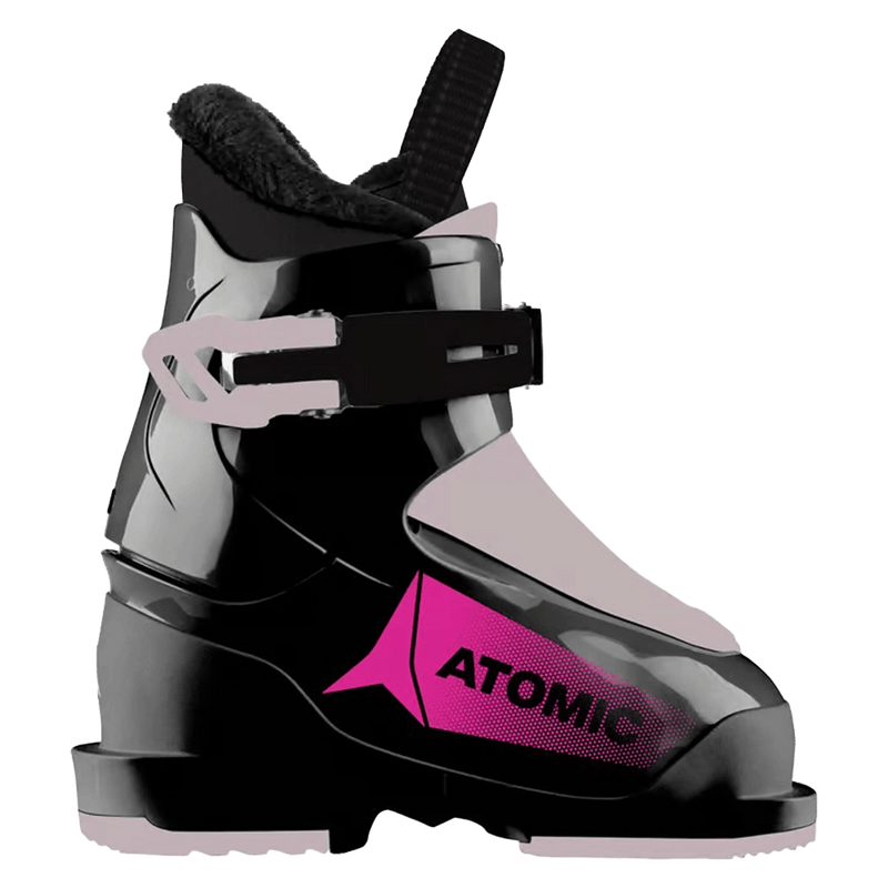 Side view of the Atomic Hawx 1 Ski Boots - Kids in Black Pink