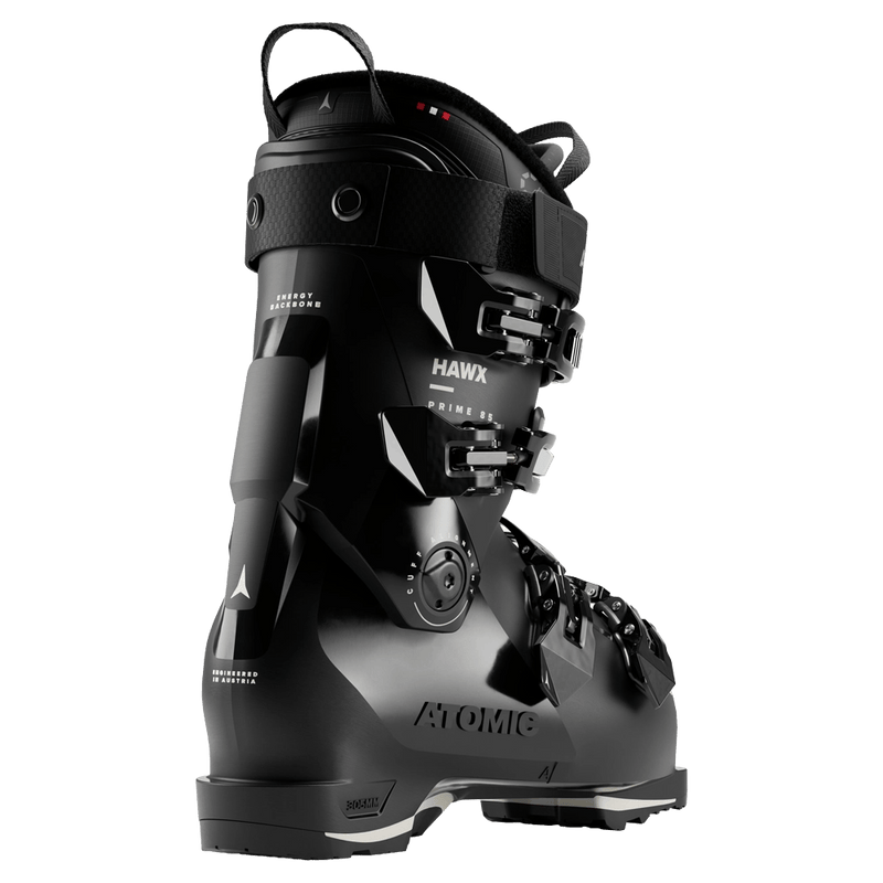 Rear view of the Atomic Hawx Prime 85 Ski Boots for women in Black Anthracite