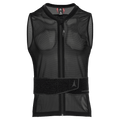 Black Atomic Live Shield AMID Lite Vest with breathable mesh, front zipper, and wide adjustable waist belt.