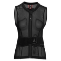 Black mesh Atomic Live Shield AMID Lite women's protection vest with front zipper and wide adjustable waist belt.