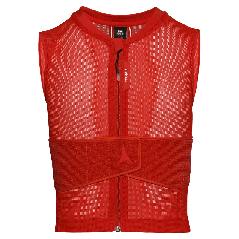 Front view of the Atomic Live Shield AMID Lite Vest - Kids in Red