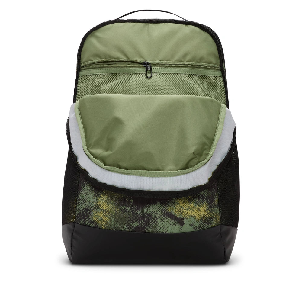 Image of the Laptop compatment of the Brasilia Backpack in Oil Green Multi