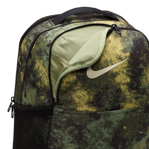 Front pocket image of the Brasilia Backpack in Oil Green Multi