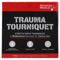 Front view of the Adventure Medical Tourniquet pouch in black and red with white writing.