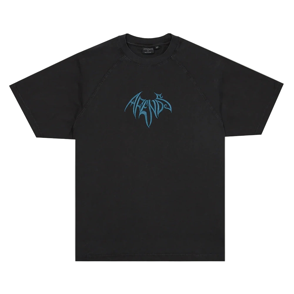 Afends Bats Recycled Raglan Boxy Fit Tee in stone black