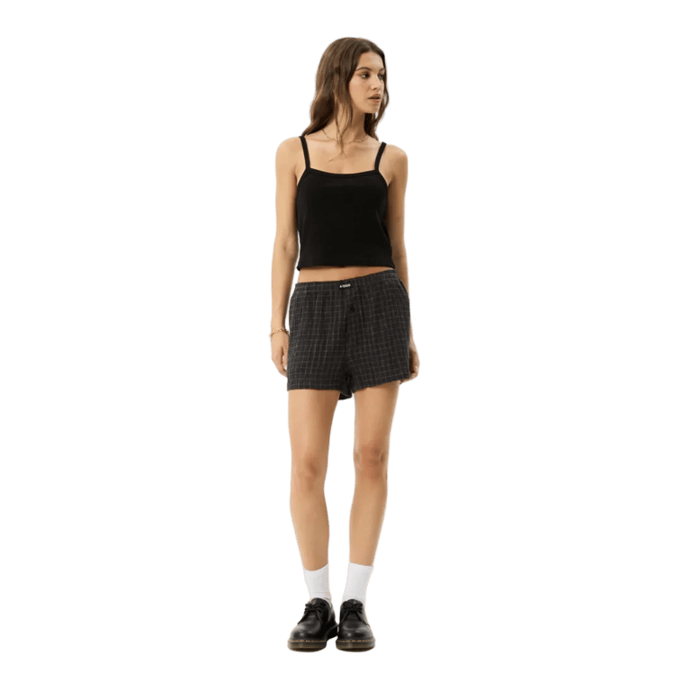 Dusk - Hemp Seersucker Boxer Shorts - Womens