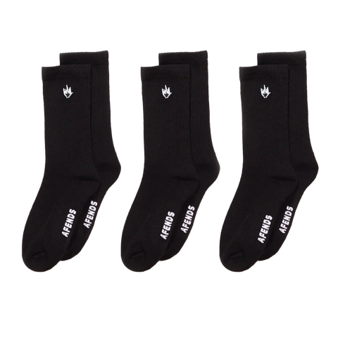 Afends Flame Socks Three Pack in black