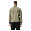 Back view of Afends Altitude Recycled Boxy Long Sleeve Tee in colour Stone Stripe.